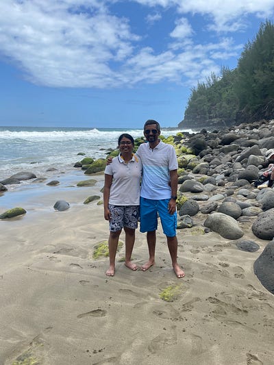 Hanakapiai beach about 2 miles into the Kalalau trail
