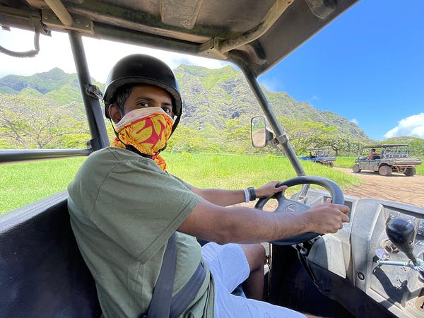Riding a UTV vehicle